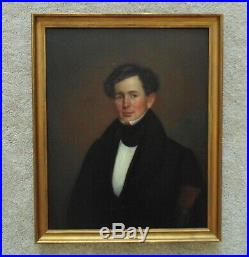 1 of 2 19th c. Portrait Paintings Man Gentleman Husband Oil on Canvas Antique