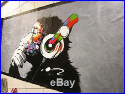 118 X 63 Large oil Painting Street Art Banksy Graffiti DJ MONKEY Ape Stencil