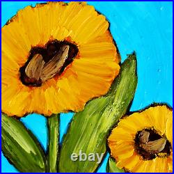 12 Sunflowers on canvas oil painting Ukrainian art Cottagecore Farmhouse decor