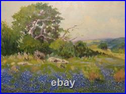 12x18 original oil painting by Santa Duran of Texas Bluebonnet Hill Country