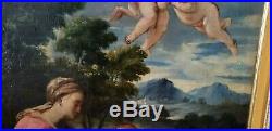1850 Oil Painting, MADONNA, CHRIST, ST. JOHN, Bartolome Esteban Murillo Style, 35x31