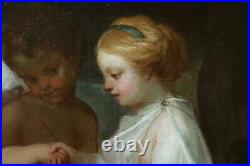 18th CENTURY FINE LARGE ITALIAN OLD MASTER OIL ON CANVAS Betrothal Of Putti