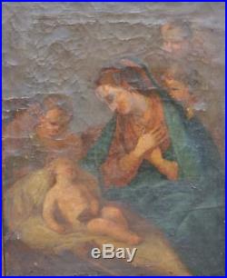 18th Century Italian School Madonna and Child Oil on Canvas