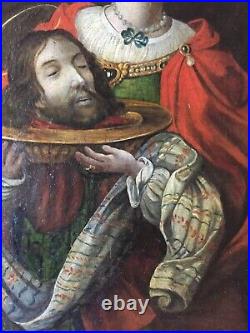 18thC Antique oil painting Salome The head of Saint John the Baptiste GUIDO RENI