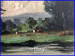 1940s French Oil Painting On Canvas
