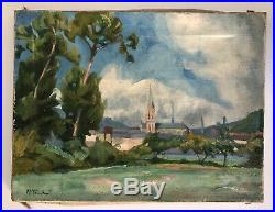 1940s French Oil Painting On canvas