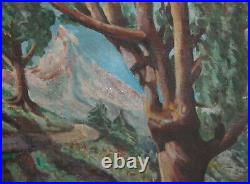 1962 Impressionist Mountain Landscape Oil Painting Signed