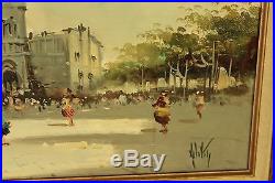 1965 Antonio Devity Oil on Canvas Paris Street Scene Art Painting Signed Framed