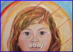 1985 Child Portrait Oil Painting Signed