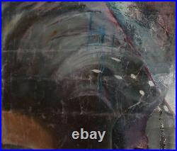 1988 Large Abstract Woman Portrait Oil Painting Signed