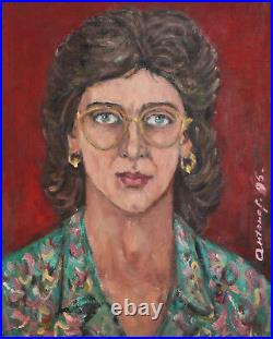 1995 Impressionist oil painting portrait signed