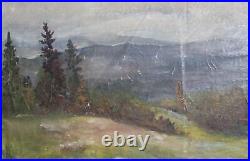 1998 impressionist oil painting forest landscape