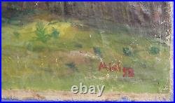 1998 impressionist oil painting forest landscape
