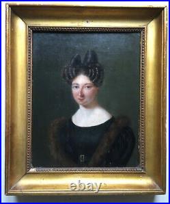 19th Century French Antique Oil painting Portrait Woman BOILLY