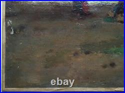19thC French Impressionism antique oil painting Women Beach Eugene BOUDIN