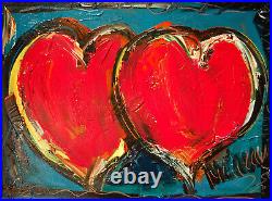 2 HEARTS ARTWORK ART canvas painting Original Oil Painting CANVAS