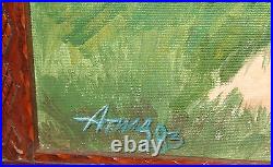 2003 European large oil painting landscape signed