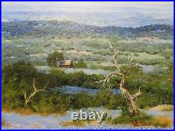 20x24 original 1995 W. A. Slaughter oil painting on canvas Texas Hill Country