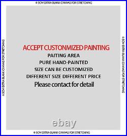 24x24 inches Beach stretched Oil Painting Canvas Handmade Art Wall Decor mode03D