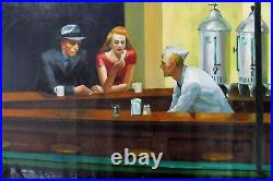 24x36 inches In style of Edward Hopper stretched Oil Painting Canvas Handmade03D