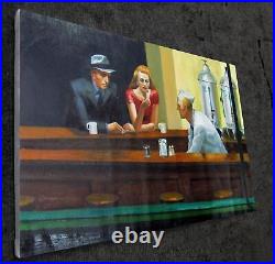 24x36 inches In style of Edward Hopper stretched Oil Painting Canvas Handmade03D