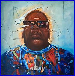 32x32 Biggie Smalls Notorious BIG oil painting on canvas, handmade not printed