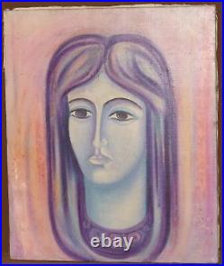 80s expressionist oil painting woman portrait