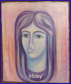 80s expressionist oil painting woman portrait