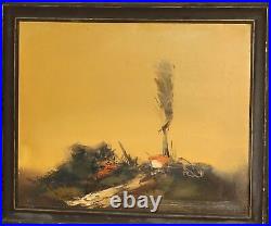 90s original European oil painting landscape