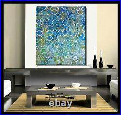 ABSTRACT PAINTING CANVAS WALL ART Large, Signed, Framed, US ELOISExxx