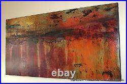 ABSTRACT PAINTING MODERN CANVAS WALL ART LARGE Signed Framed USA ELOISExxx