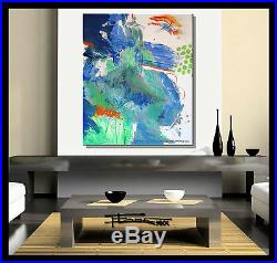 ABSTRACT PAINTING Modern Canvas Wall Art, Large, Framed, Signed, USA ELOISExxx
