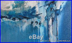 ABSTRACT Painting MODERN Canvas Wall Art FRAMED Large Signed ELOISExxx