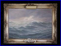 ADOLF BOCK Original Oil Painting on Canvas'THE ANGRY SEA' Signed & Dated, 1949