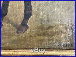 ALFRED GRENFALL HAIGH 1870-1963 Oil on Canvas'SCEPTRE' Famous Race horse
