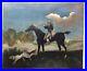 AMERICAN-FOLK-ART-antique-oil-painting-19thC-Horse-hunter-Hunting-Signed-c1823-01-ac
