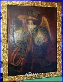 ANGEL ARCABUCERO-Painting-Oil on Canvas-18th Century-School of Cuzco-Peru