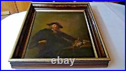 ANTIQUE 17c DUTCH OLD MASTER OIL REMBRANDT PERIOD PAINTING OF MERCHANT