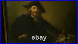 ANTIQUE 17c DUTCH OLD MASTER OIL REMBRANDT PERIOD PAINTING OF MERCHANT