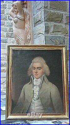 ANTIQUE 19c FRENCH ORIGINAL OIL ON CANVAS PORTRAIT OF A YOUNG GENTLEMAN