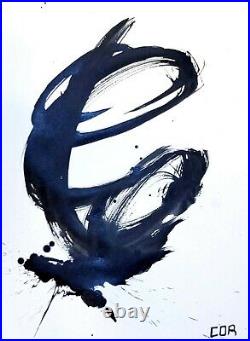 Abstract Expressionist Painting Acrylic Japanese Ink Heavy Paper Contemporary