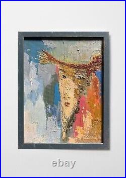 Abstract Oil painting avatar icon Ukrainian painter Canvas Framed original decor