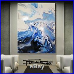 Abstract Painting Modern Canvas Wall Art Large, Framed, Resin, US ELOISExxx