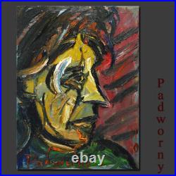 Abstract-art Deco-realism -oil on canvas nyc painting-Figurative Dreaming Man