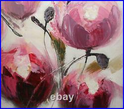 Abstract modernist floral oil painting flowers