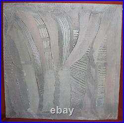 Abstract modernist oil painting signed
