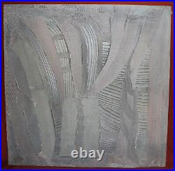 Abstract modernist oil painting signed