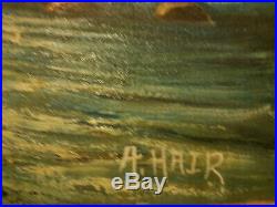 Alfred Hair (Florida Highwaymen 1941 1971) Oil On Canvas-Signed Provenance