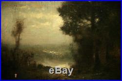 Antique 19 Century Painting Landscape Seen Barbizon School Style