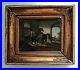 Antique-19th-C-Oil-Painting-Spanish-Cavalier-and-Horse-in-a-Stable-Scene-O-C-01-ohh